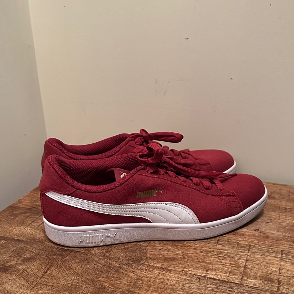 Puma Burgundy Sneakers with White Accent